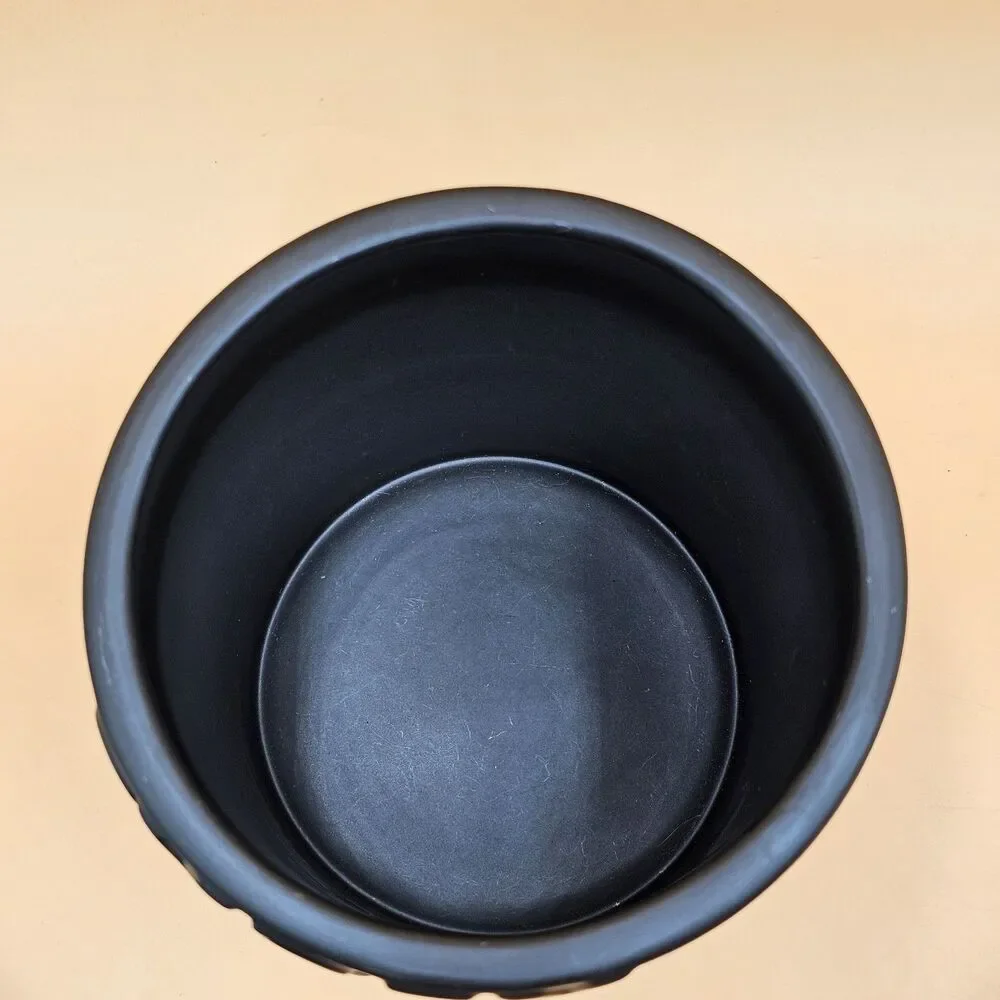 Pyrex Matte Black Utensil Holder Crock Jar Large Ceramic Caddy Container Planter